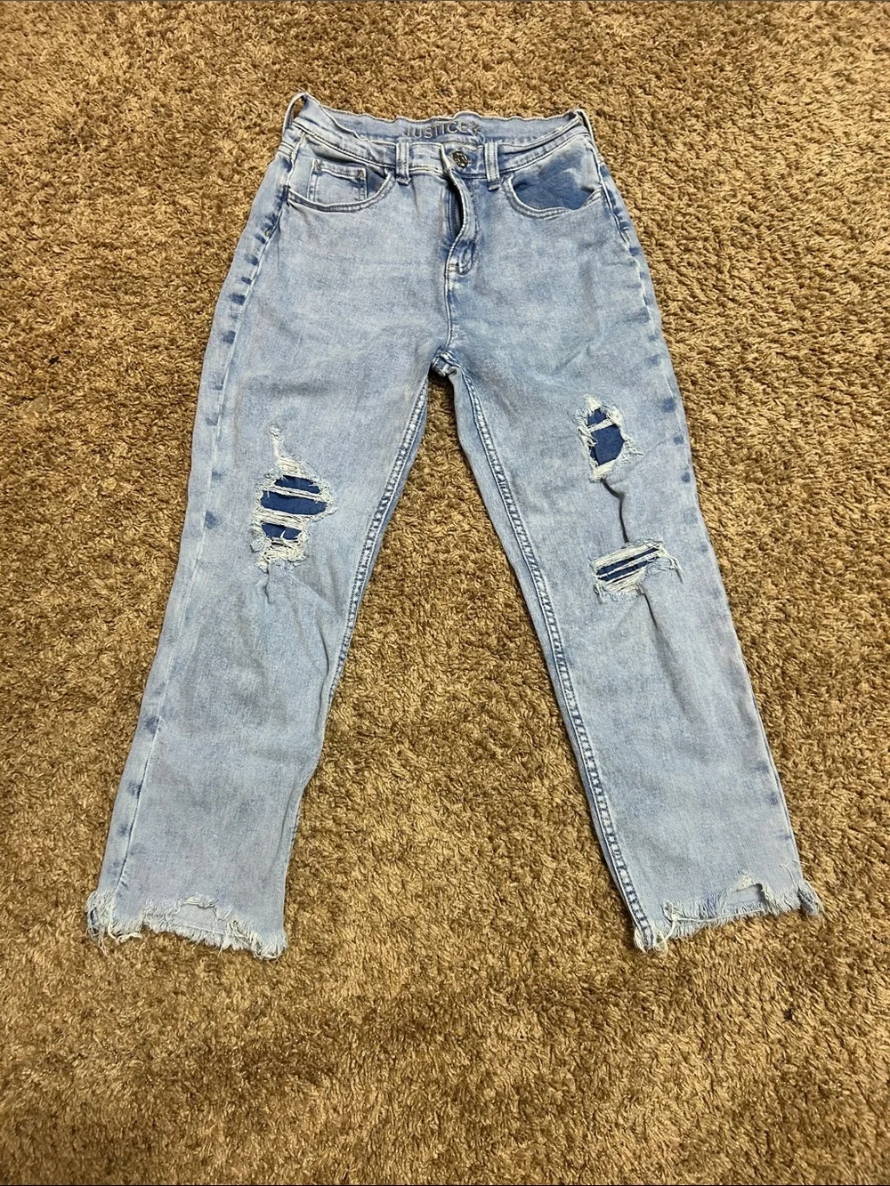 Light wash justice kids jeans size 18 (kids)